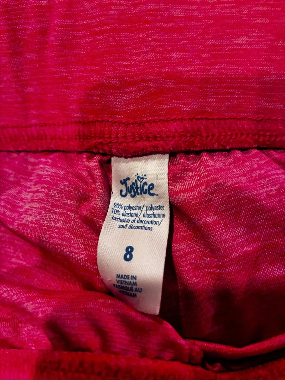 Justice Hot Pink Athletic Shorts with White Trim